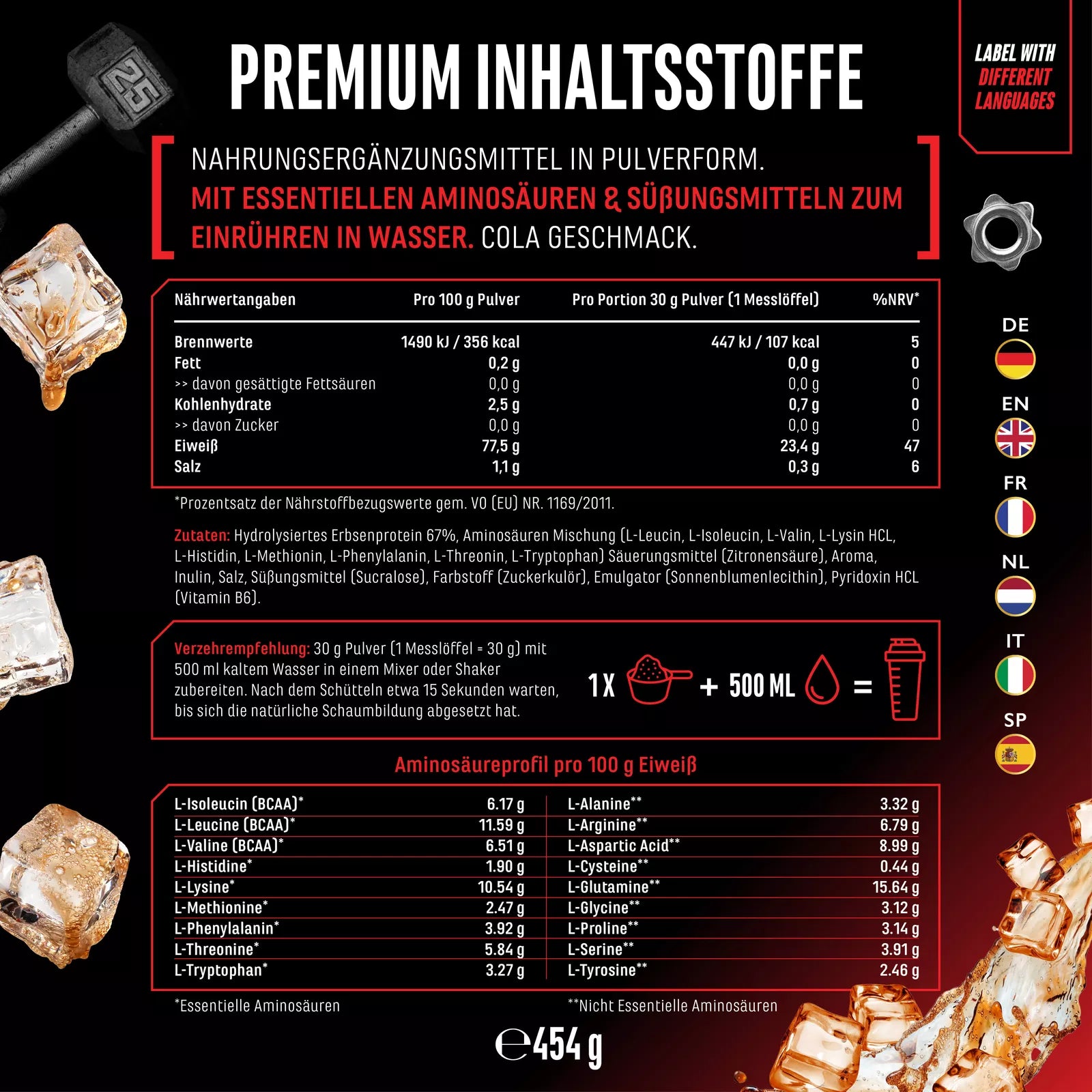 ClearPea Protein 454g Borsófehérje + EAA aminosavak - German Elite Nutrition