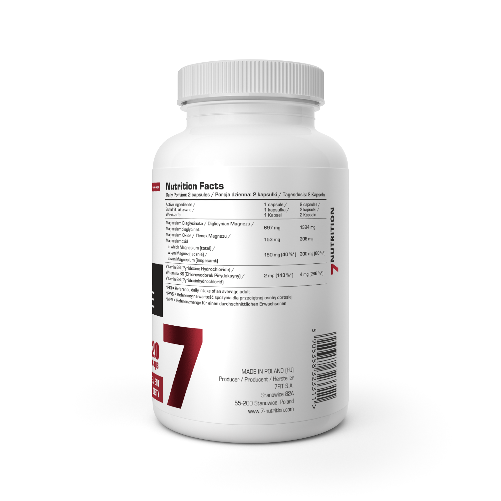 7Nutrition Magnesium Bisglycinate 120db vegán kapszula